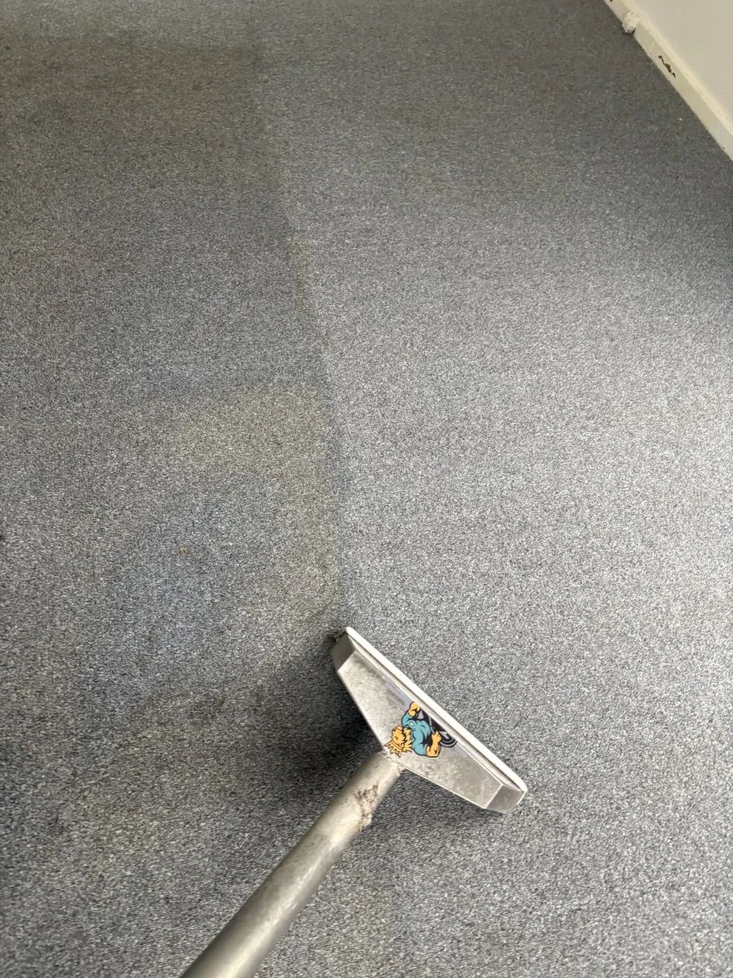 Truck-mount steam cleaning wand lifting dirt from grey carpet in Shepparton